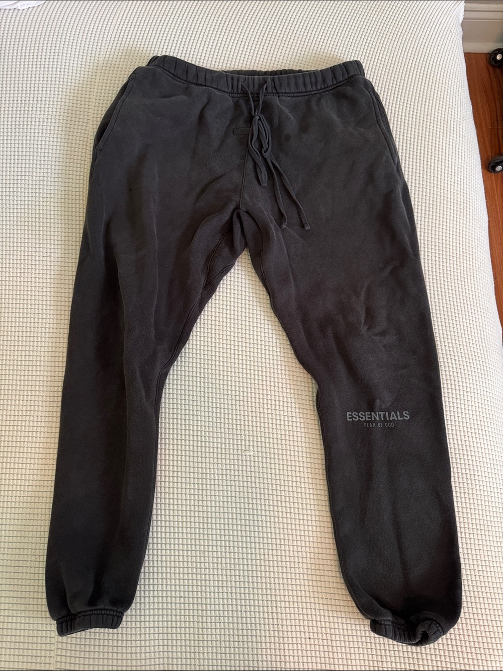 Essentials Men’s Black Logo Joggers with Drawstring Waist